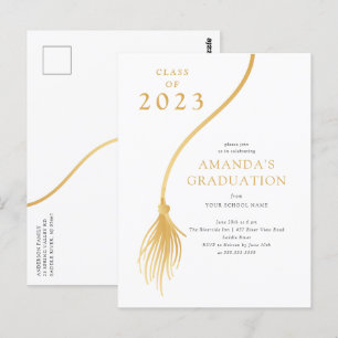 Moderne Gold Tassel Graduation Party Postkarte