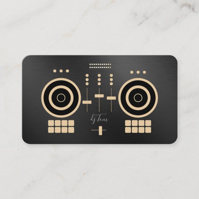 Moderne Gold-Tone 2022 DJ Business Card Visitenkarte (Vorderseite)