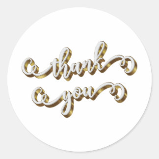 Moderne Gold-Typografie Danke  Runder Aufkleber