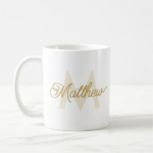 Moderne Gold Typografie Hinzufügen von Namen und M Kaffeetasse