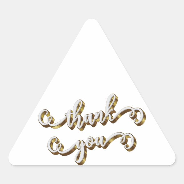 Moderne Gold Typografie Vielen Dank Dreieckiger Aufkleber (Vorderseite)