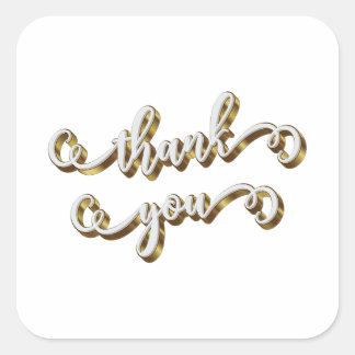 Moderne Gold Typografie Vielen Dank Quadratischer Aufkleber