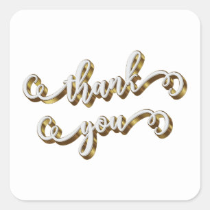 Moderne Gold Typografie Vielen Dank Quadratischer Aufkleber
