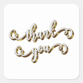 Moderne Gold Typografie Vielen Dank Quadratischer Aufkleber