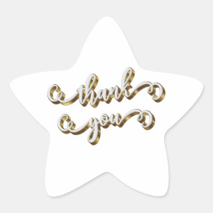 Moderne Gold Typografie Vielen Dank Stern-Aufkleber