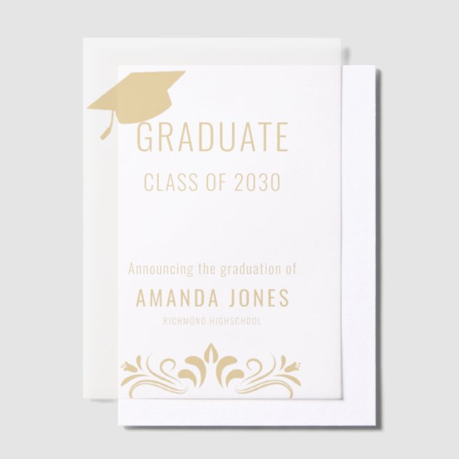 Moderne Gold Typografy Graduation Party (Versetzt)
