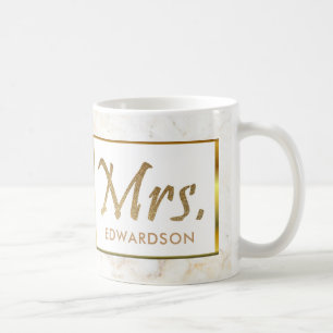 Moderne Gold- u. Marmor Frau personalisierte Kaffeetasse