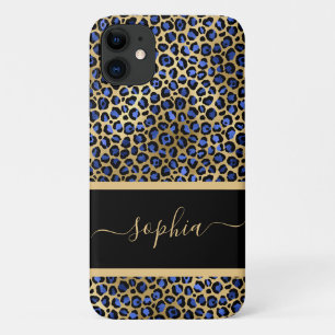 Moderne Gold- und Black Leopard-Printmedien Person Case-Mate iPhone Hülle