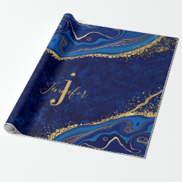 Moderne Gold und Blau - Dekoration Geschenkpapier
