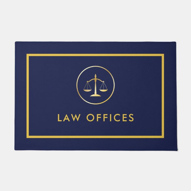 Moderne Gold- und Blue Law Offices Logo Fußmatte (Vorderseite)