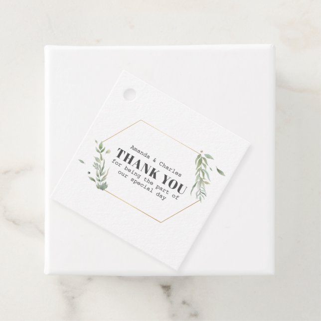 Moderne Gold- und Folienrahmen Geschenkanhänger (Beispiel)