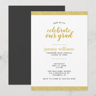 Moderne Gold- und Gray Graduation Party - Einladun Einladung