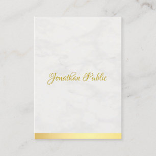 Moderne Gold und Marmor elegant handschriftlich Visitenkarte