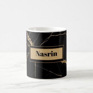 Moderne Gold- und schwarze Marmor Minimalistische  Kaffeetasse