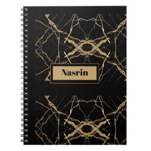Moderne Gold- und schwarze Marmor Minimalistische Notizblock