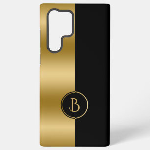 Moderne Gold- und Schwarzstreifen-Geometrie-Design Samsung Galaxy Hülle