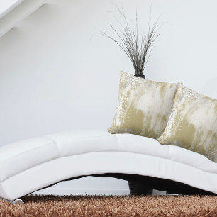 Moderne Gold- und Silber-Spritzer Abstraktes Desig Kissen