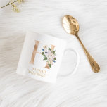 Moderne Gold Watercolor Blume Letter H | Monogramm Kaffeetasse<br><div class="desc">Moderne Gold Watercolor Blume Letter H | Monogramm</div>