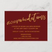 Moderne Gold Waves Burgund Hochzeitsunterkünfte