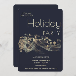 Moderne Gold Wavy Bokee Corporate Holiday Party Einladung