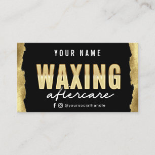 Moderne Gold Waxing Aftercare Card Visitenkarte
