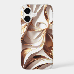 Moderne Gold Weiße Abstrakt