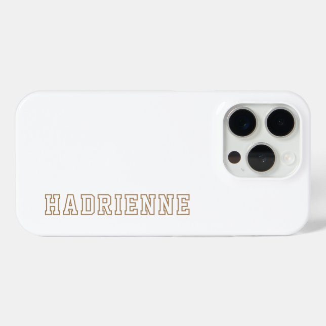 Moderne Gold Weiße Monogramm-Umrandung Name Case-Mate iPhone Hülle (Rückseite (Horizontal))