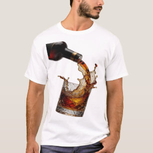 Moderne Gold WHISKY SPLASH Zitat-Shirt T-Shirt