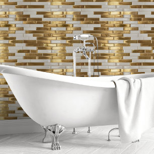 Moderne Gold-Ziegel-Fliese Tapete