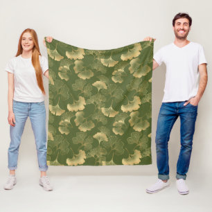 Moderne Goldblattmuster Fleecedecke