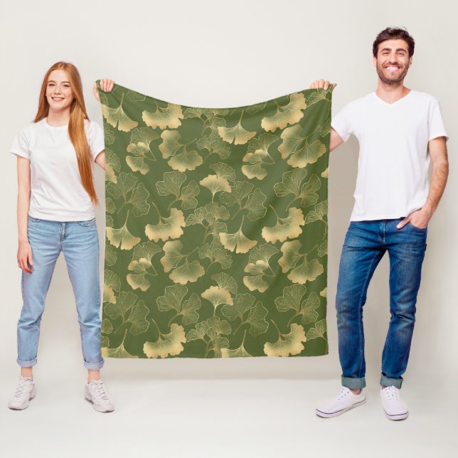 Moderne Goldblattmuster Fleecedecke (Beispiel)