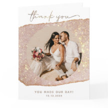 Moderne Goldblush-Glitzer-Foto-Hochzeit