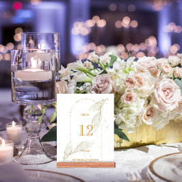 Moderne Golden Arch Wedding Table Card Number Tischnummer