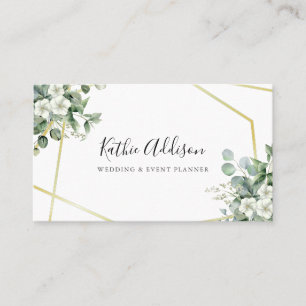 Moderne Golden Geometric Eukalyptus Business Card Visitenkarte
