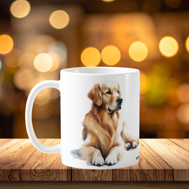 Moderne Golden Retriever Wasserfarbe Ai Kaffeetasse (Von Creator hochgeladen)