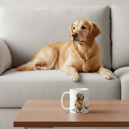 Moderne Golden Retriever Wasserfarbe Ai Kaffeetasse