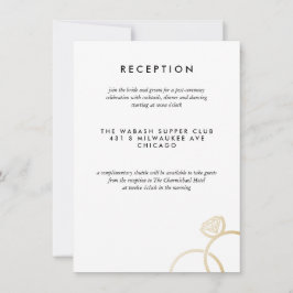 Moderne Golden Rings Wedding Reception Card Einladung