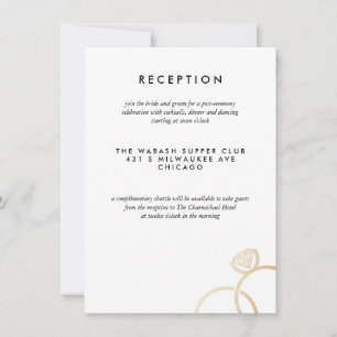 Moderne Golden Rings Wedding Reception Card Einladung