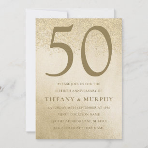 Moderne goldene 50. Hochzeitstag-Feier Einladung