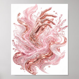 Moderne Goldene ABSTRACTE KUNST Grafikdesign Poster