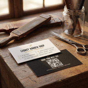Moderne Goldene Barbier Shop Visitenkarte