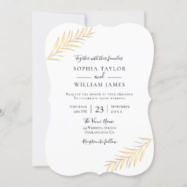Moderne goldene Blätter Alle Jahreszeiten Hochzeit Einladung