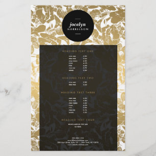 Moderne Goldene Blumen Schwarze Kreis-Flugblatt Flyer