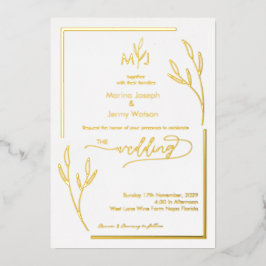 Moderne goldene Broschüren-Randgestaltung Minimali Folieneinladung