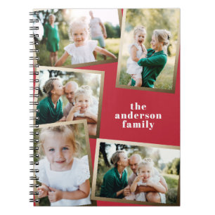 Moderne goldene Familien-Foto-Notizbuch im stylish Notizblock
