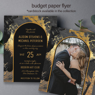 Moderne goldene FOTO Hochzeit Einladung Flyer