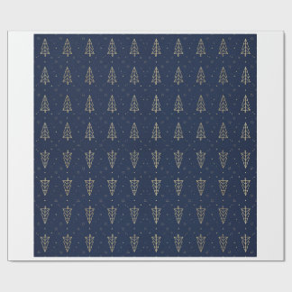 Moderne goldene geometrische Baum Navy-Weihnachtsv Geschenkpapier