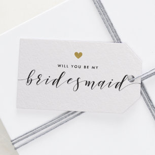 Moderne goldene Herzen Wirst du meine Brautjungfer Geschenkanhänger