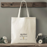 Moderne Goldene Herzmutter des Groom-Geschenks Tragetasche<br><div class="desc">Maßgeschneiderte Tasche für die Bräutigam-Mutter mit klassischer moderner Typografie und goldenem Herzdesign.</div>