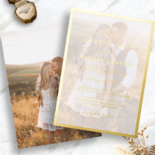 Moderne Goldene Hochzeit Folieneinladung